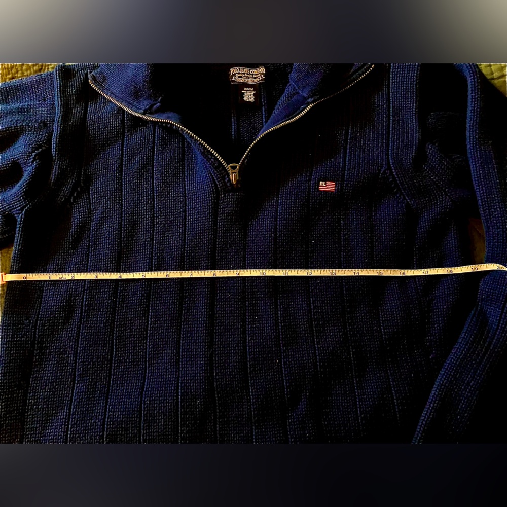 Vtg Polo Jeans Ralph Lauren Men’s 1/4 Zip Sweater Size M - Picture 4 of 7